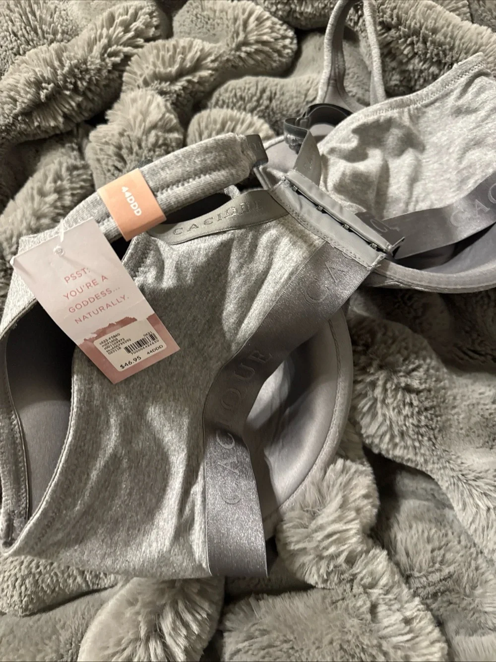Cacique Bra  44DDD Gray Lightly Lined T-Shirt Underwire Molded Cup NEW $47 Bb